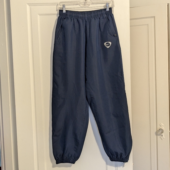 Nike Navy Blue Windbreaker Track Pants Athletic Medium Joggers - Picture 1 of 7